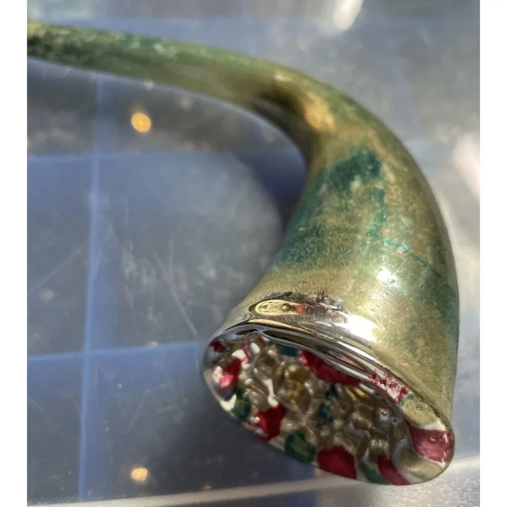Mercury Glass Christmas Ornament Pipe Horn Holiday Vintage Decor